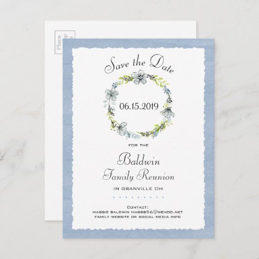 ブルーリースカントリーファミリー懇親会保存日付 案内ポストカード (正面/裏面)