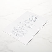 ブルーリースバプティスアンドファースト誕生日 箔招待状 (回転した状態)