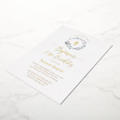 ブルーリースバプティスフォイル招待状 箔招待状 (回転した状態)