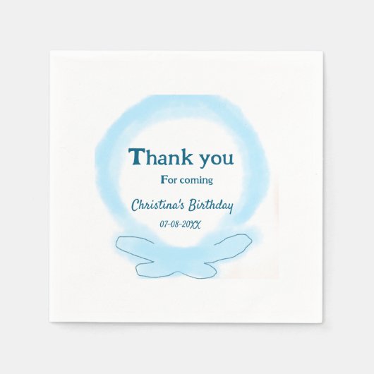 ブルーリースフローラの感謝してい水の色は来? スタンダードカクテルナプキン (正面)