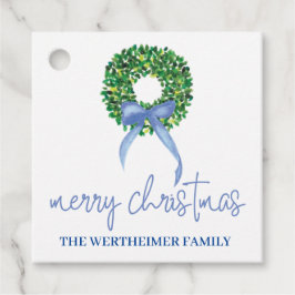 ブルーリースホリデークリスマスラベル フェイバータグ