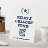 ブルーリース卒業パーティー大学ファンドQRコード 台座サイン (インサイチュ)