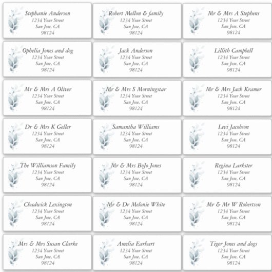 ブルーリービ素朴ーゲスト名住所 シール (正面)