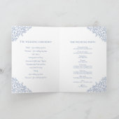 ブルーリーフクラシックモノグラムのアートウェディングプログラム プログラム (内部)