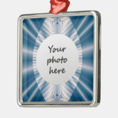 ブルーリーフクリスマスオーナメント メタルオーナメント (左)