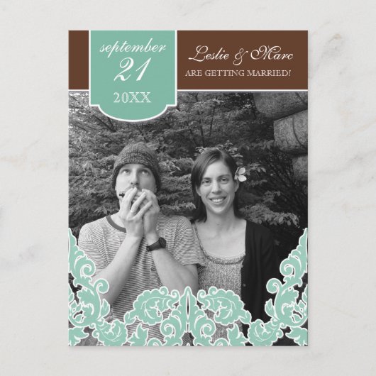 ブルーリーフスワールダマスク2日付を保存 案内ポストカード (正面)