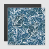 ブルーリーフパターン：ヴィンテージ壁紙。 (正面/裏面)