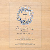 ブルーリーフボーイズバプテスマ招待状 アクリル招待状 (正面)