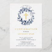 ブルーリーフボーイズ確認フォイル招待状 箔招待状 (正面)