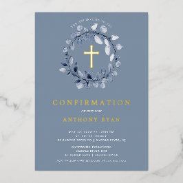 ブルーリーフボーイズ確認フォイル招待状 箔招待状