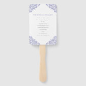 ブルーリーフモノグラムアートウェディングプログラム ハンドファン (裏面)