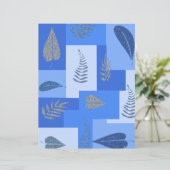 ブルーリーフ抽象芸術スクラップブック紙 (スタンド正面)