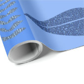 ブルーリーフ抽象芸術包装紙 ラッピングペーパー (ロールコーナー)