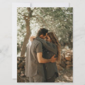 ブルーリーフ描リースモノグラム結婚アートの写真 招待状 (裏面)