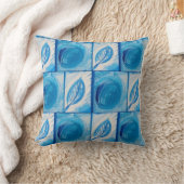 ブルーリーフ装飾用クッション クッション (ブランケット)