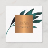 ブルーリーフ銅バラ金ゴールド景観設計 スクエア名刺 (正面)