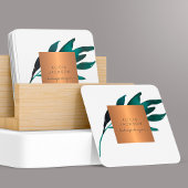 ブルーリーフ銅バラ金ゴールド景観設計 スクエア名刺