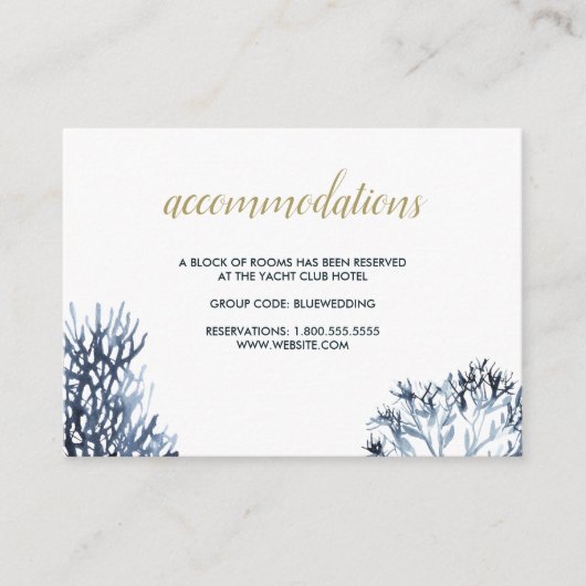 ブルーリーフ | ウェディングホテルステイ エンクロージャーカード (正面)