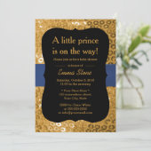 ブルーリ王室のボンブラック&金ゴールドベビーシャワー 招待状 (スタンド正面)