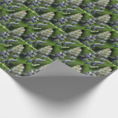 ブルールピネフラワーパーソナライズされた自然 ラッピングペーパー (角)