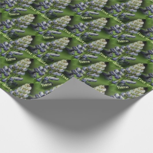 ブルールピネフラワーパーソナライズされた自然 ラッピングペーパー (角)