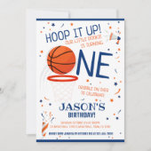 ブルールーキーバスケットボールワンバースデー 招待状 (正面)