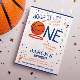 ブルールーキーバスケットボールワンバースデー 招待状