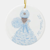 ブルールーズウォーター色のツツツジのトレイルのメイド セラミックオーナメント (正面)