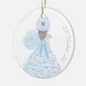 ブルールーズウォーター色のツツツジのトレイルのメイド セラミックオーナメント (左)