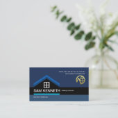 ブルールーフウィンドウ建物ビルダ建築 名刺 (スタンド正面)