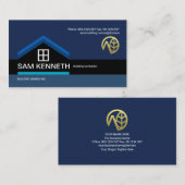 ブルールーフウィンドウ建物ビルダ建築 名刺 (正面/裏面)