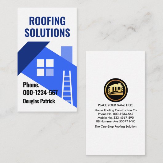 ブルールーフトップ建物屋根 名刺 (正面/裏面)