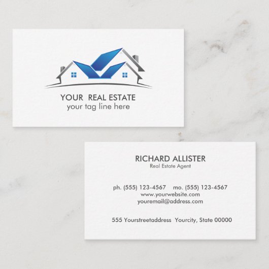 ブルールーフハウスエステ実在ートエージェントプロフェッショナル 名刺 (正面/裏面)