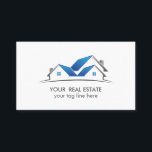 ブルールーフハウスエステ実在ートエージェントプロフェッショナル 名刺<br><div class="desc">シンプルプロフェッショナル実在ブルーフハウスのロゴを付けた不エレガント動産業者用名刺</div>