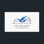 ブルールーフハウスエステ実在ートエージェントプロフェッショナル 名刺<br><div class="desc">シンプルプロフェッショナル実在ブルーフハウスのロゴを付けた不エレガント動産業者用名刺</div>