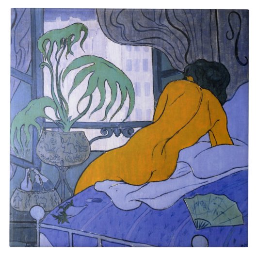 ブルールームの女性（Paul Ranson著） タイル (正面)