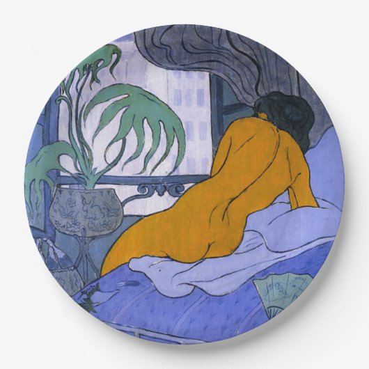 ブルールームの女性（Paul Ranson著） ペーパープレート (正面)