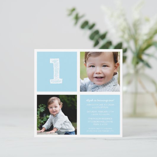 ブルールームフォースクウェア最初の誕生日パーティーフォト 招待状 (スタンド正面)