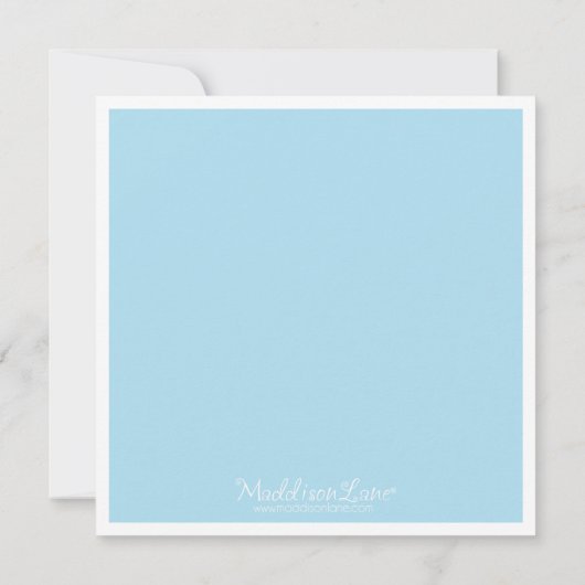 ブルールームフォースクウェア最初の誕生日パーティーフォト 招待状 (裏面)