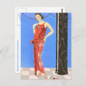 ブルールーム夕べドレスバイジョージバービエ ポストカード (正面/裏面)