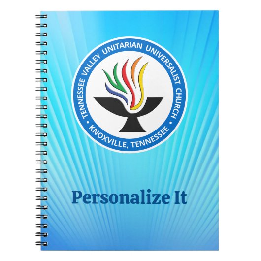 ブルーレイの背景にTVUUCチャリスロゴ ノートブック (正面)