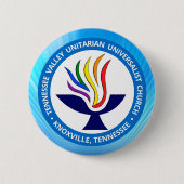 ブルーレイの背景にTVUUCチャリスロゴ 缶バッジ (正面)