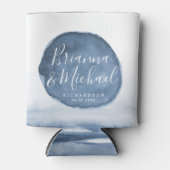 ブルーレイクウォーターステイン |パーソナライズされたカップル 缶クーラー (正面)