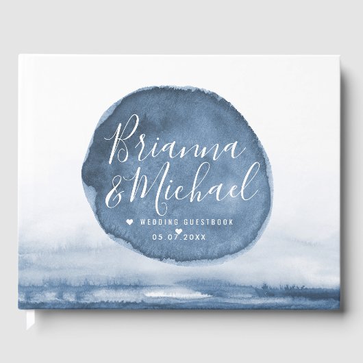 ブルーレイクウォーターステイン |パーソナライズされた | ゲストブック (正面)