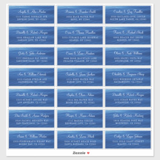 ブルーレイクウォーター個人結婚の住所 シール (シート)