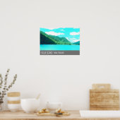 ブルーレイクニュージーランドレイクティキタプ旅行プリント ポスター (キッチン)