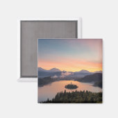 ブルーレイクマグネット上の日の出 マグネット (正面/裏面)