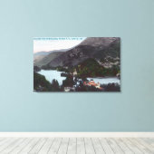 ブルーレイクミッドレイクの空中表示 キャンバスプリント (インサイチュ (ウッドフロア))