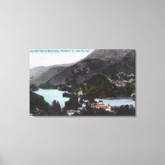 ブルーレイクミッドレイクの空中表示 キャンバスプリント (正面)