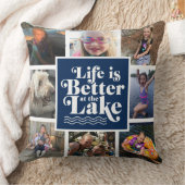 ブルーレイクモダンライフファミリーフォトピロー クッション (ブランケット)